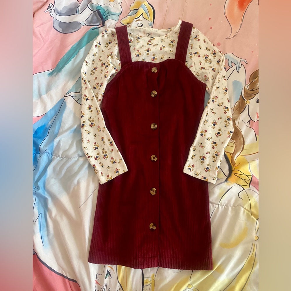 2 pieces in 1!! EUC girls shirt and dress set. 🥀
